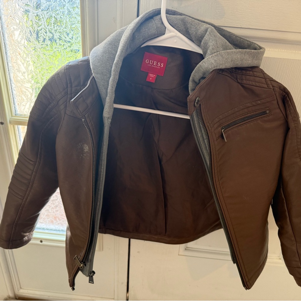 Guess Brown Leather Jacket